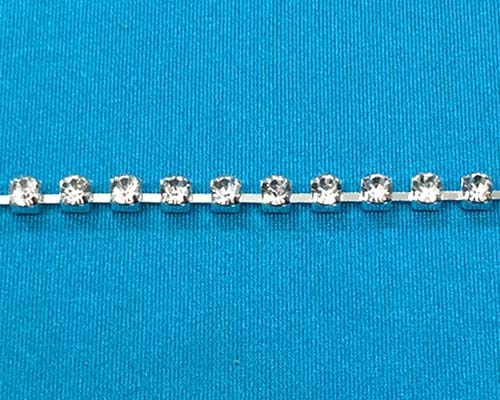 Strassz szalag (ss18) - CRYSTAL - SILVER